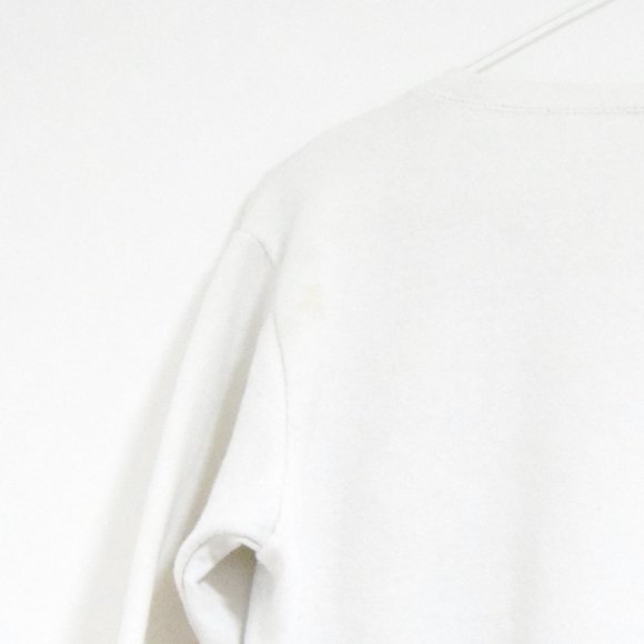 HANES White Classic Cotton Blend Sweatshirt | Size S - Picture 5 of 6